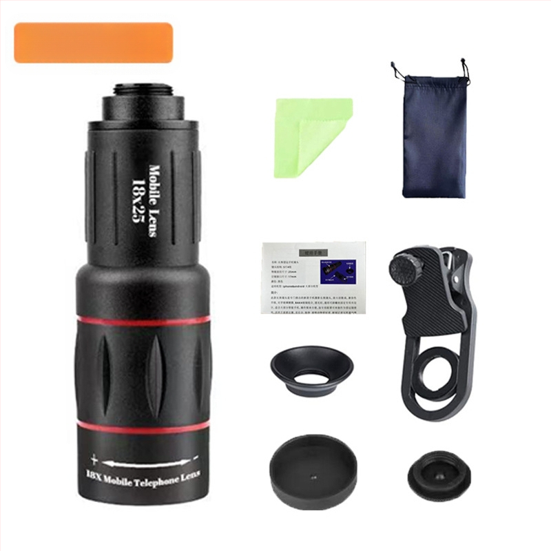 Tootja varustab mobiiltelefoni teleobjektiivi 18X monokulaarset universaalset teleobjektiivi kontsertidele, kaasaskantavat teleskoopi fotograafiaks