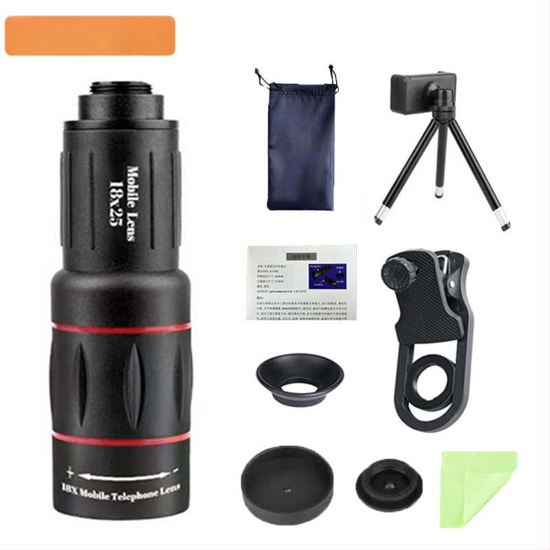 Tootja varustab mobiiltelefoni teleobjektiivi 18X monokulaarset universaalset teleobjektiivi kontsertidele, kaasaskantavat teleskoopi fotograafiaks
