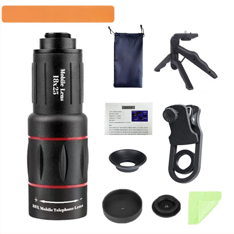 Tootja varustab mobiiltelefoni teleobjektiivi 18X monokulaarset universaalset teleobjektiivi kontsertidele, kaasaskantavat teleskoopi fotograafiaks