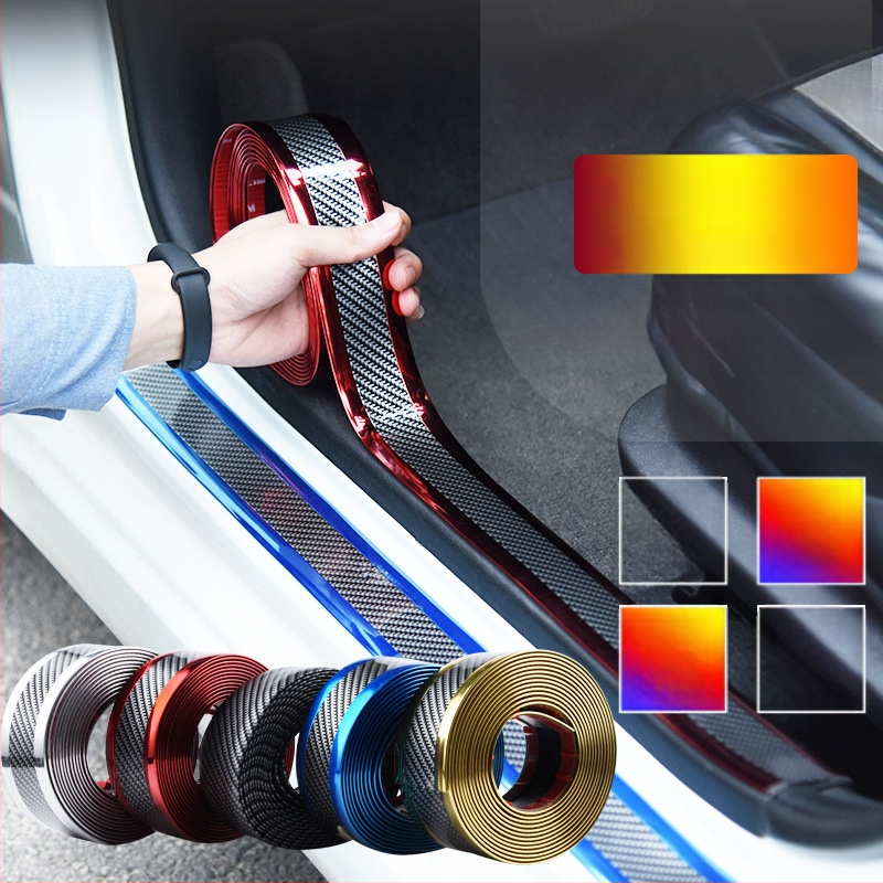 Auto lävepaku kaitseriba pedaalile, universaalne süsinikkiust kaitseriba, ukse serva kokkupõrkevastane plaaster tehasest