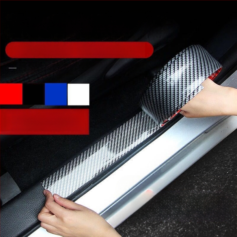 Auto lävepaku kaitseriba pedaalile, universaalne süsinikkiust kaitseriba, ukse serva kokkupõrkevastane plaaster tehasest