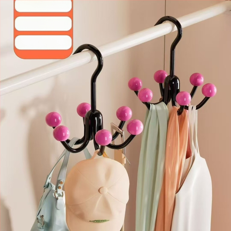 Kuueküünisega konksuga majapidamises kasutatav multifunktsionaalne riidepuu aluspesu hoiustamise ese ühiselamu garderoob 360 kraadi pöörlev konks