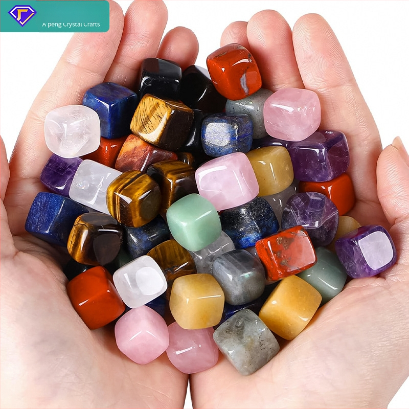 Naturaalne kristall, originaalkivi, 13 mm, ruudukujuline, värviline, kristall, poolvääriskivi, kristallist demagnetiseeritud kivi, kalapaagi dekoratiivsed kaunistused