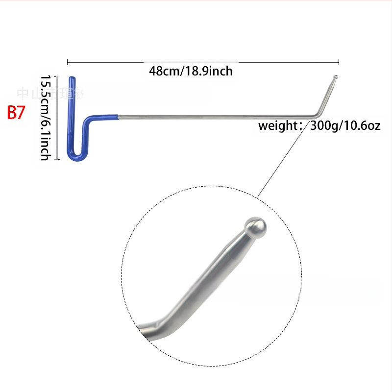 Ülemise varda ülikond auto lehtmetalli mõlkide parandamise tööriist ülikond muhkude jälje auk kang autoremondi värvivaba tööriist