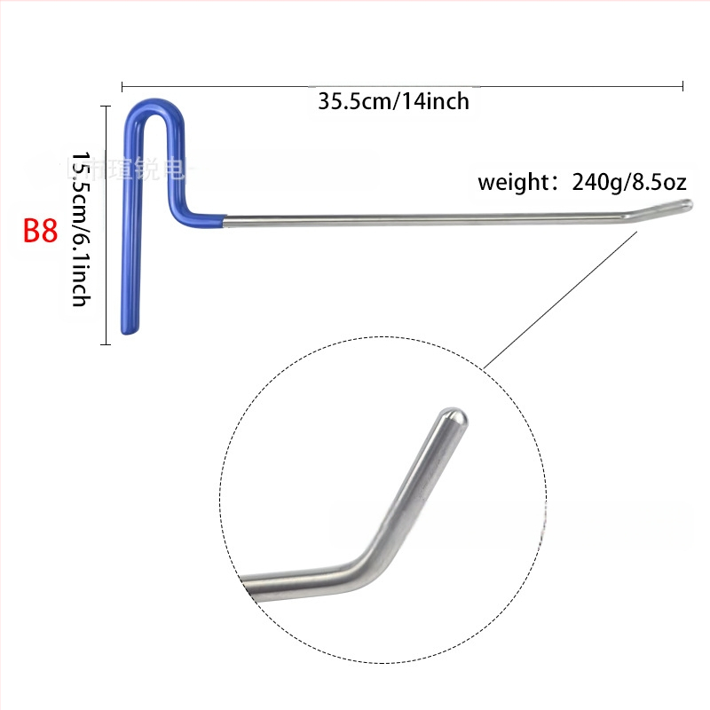 Ülemise varda ülikond auto lehtmetalli mõlkide parandamise tööriist ülikond muhkude jälje auk kang autoremondi värvivaba tööriist