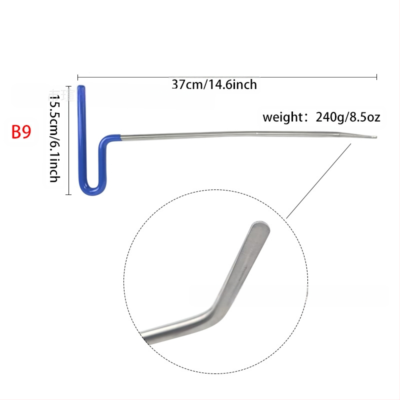 Ülemise varda ülikond auto lehtmetalli mõlkide parandamise tööriist ülikond muhkude jälje auk kang autoremondi värvivaba tööriist