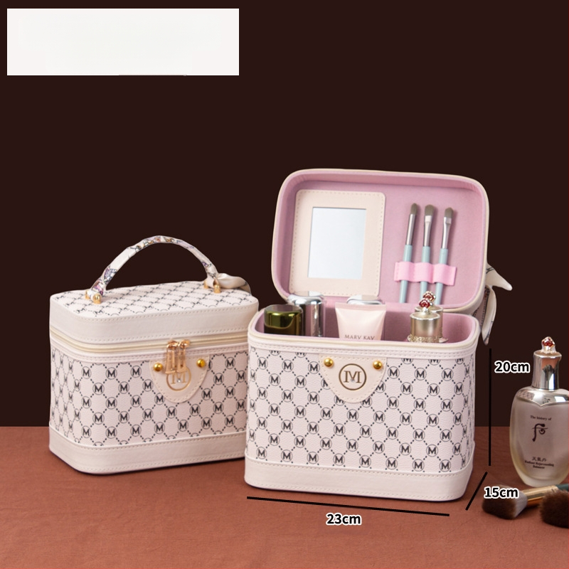 Retro Chanel stiliaus PU buitinis laiškas didelės talpos kosmetikos krepšys kosmetikos laikymo dėžutė nešiojamas lagaminas