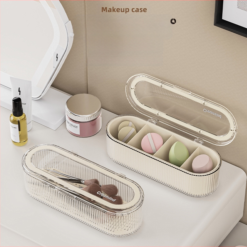 Meigipintslite hoiukarp Advanced Sense puudripintsel ilumunakaunistusega töölaud kaanega tolmukindel kulmupintsli hoiukarp