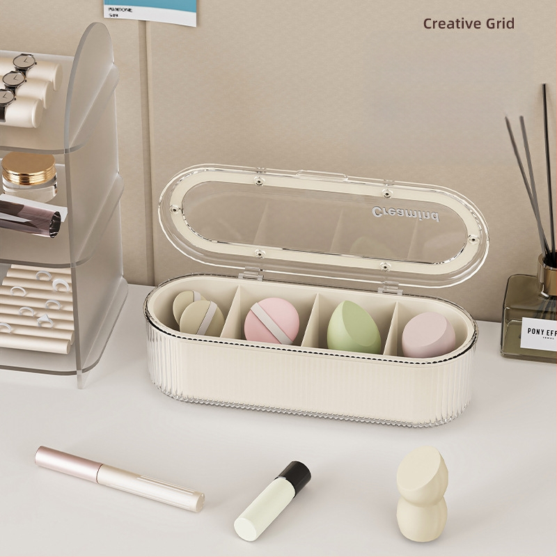 Meigipintslite hoiukarp Advanced Sense puudripintsel ilumunakaunistusega töölaud kaanega tolmukindel kulmupintsli hoiukarp