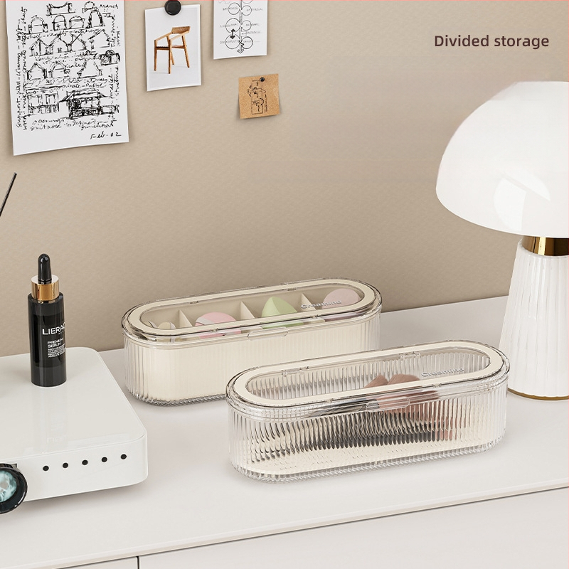 Meigipintslite hoiukarp Advanced Sense puudripintsel ilumunakaunistusega töölaud kaanega tolmukindel kulmupintsli hoiukarp