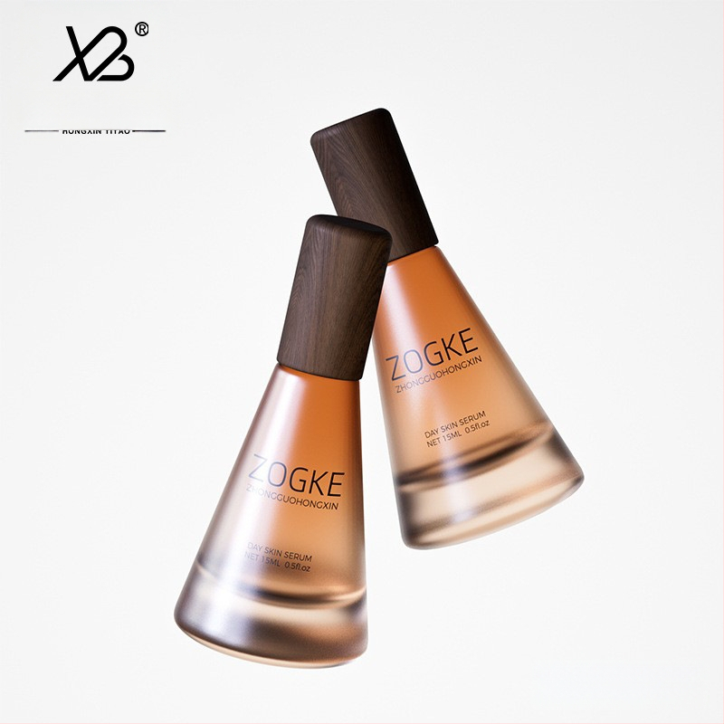 Jaunums noliktavā 20 ml matētas tējas koniskā pudele ar biezu dibenu, smidzināšanas pudele ar pilinātāju, ēteriskās eļļas smaržu pudele, esences apakšpudele