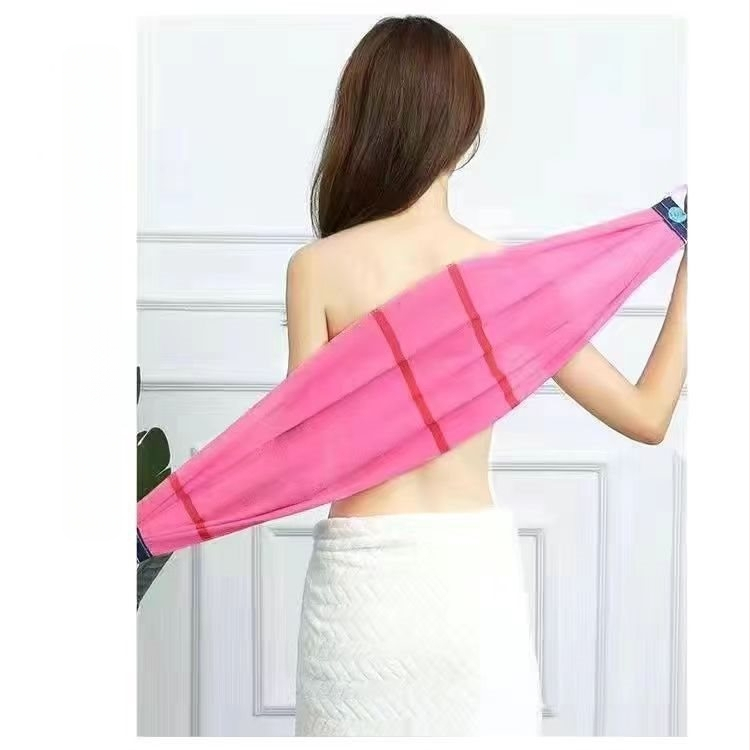 Võimas jämeda liivaga seljapuhastusrätik, pika ribaga seljapuhastusrätik, kahepoolne vannirätik, seljapuhastusrätik, mustuse eemaldamiseks pole vaja abi küsida, seljapuhastusrätik