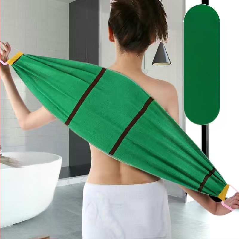 Võimas jämeda liivaga seljapuhastusrätik, pika ribaga seljapuhastusrätik, kahepoolne vannirätik, seljapuhastusrätik, mustuse eemaldamiseks pole vaja abi küsida, seljapuhastusrätik