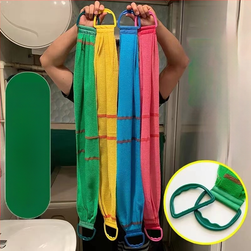 Võimas jämeda liivaga seljapuhastusrätik, pika ribaga seljapuhastusrätik, kahepoolne vannirätik, seljapuhastusrätik, mustuse eemaldamiseks pole vaja abi küsida, seljapuhastusrätik