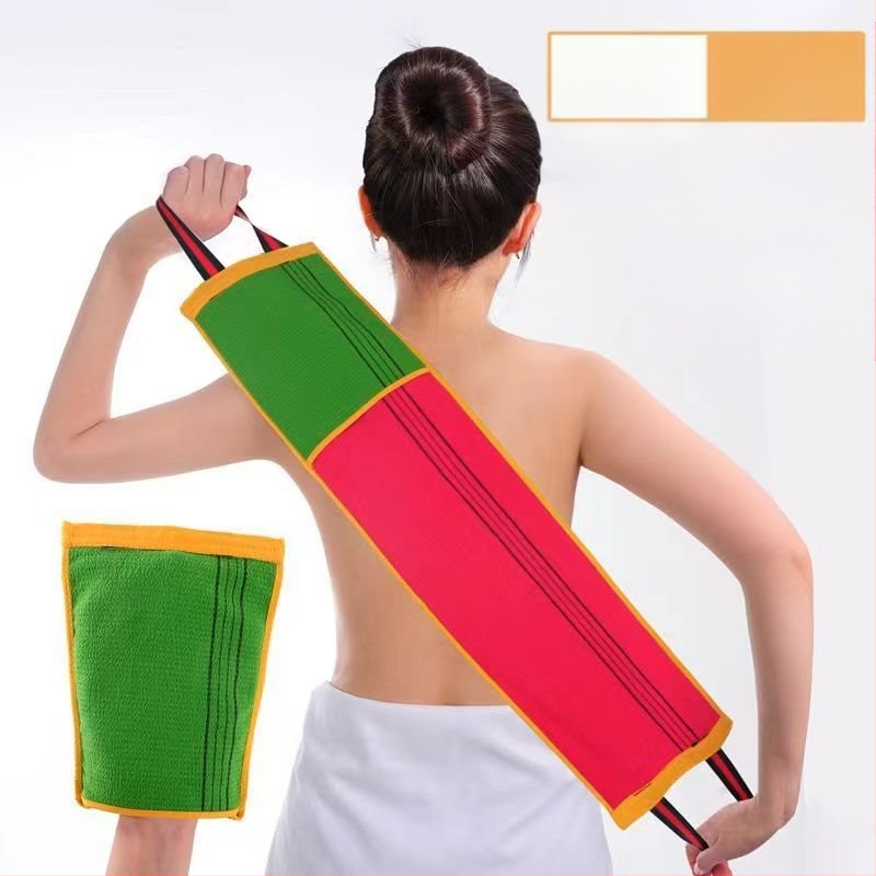 Võimas jämeda liivaga seljapuhastusrätik, pika ribaga seljapuhastusrätik, kahepoolne vannirätik, seljapuhastusrätik, mustuse eemaldamiseks pole vaja abi küsida, seljapuhastusrätik