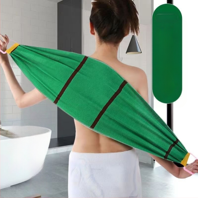 Võimas jämeda liivaga seljapuhastusrätik, pika ribaga seljapuhastusrätik, kahepoolne vannirätik, seljapuhastusrätik, mustuse eemaldamiseks pole vaja abi küsida, seljapuhastusrätik