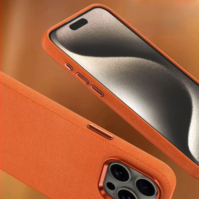 Ehtne nahkümbris iPhone 15PROMAX telefonile Apple 14Plus riistvaraline objektiiviraam magnetilise kaitsega