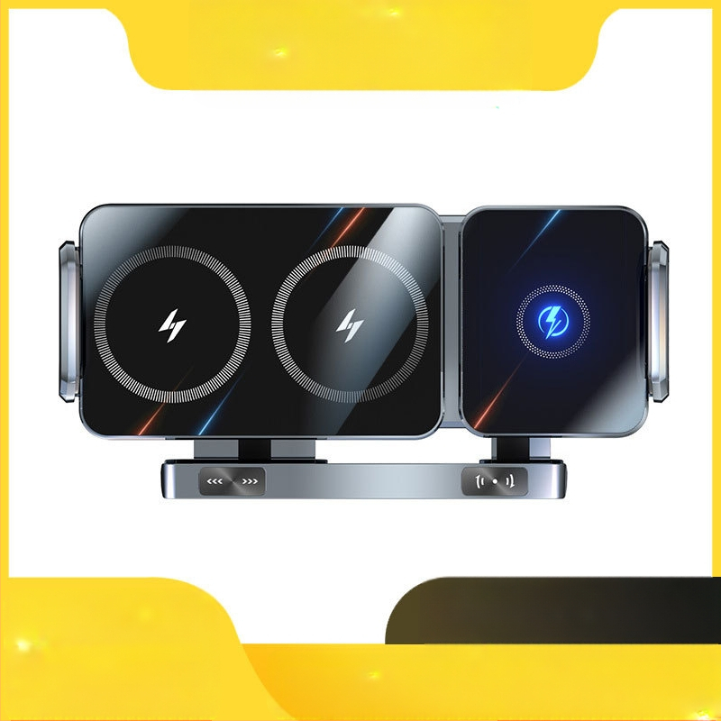 Piiriülene auto pöörlev horisontaalne ekraan, juhtmevaba kiirlaadimine, navigatsioon, kokkupandav auto mobiiltelefoni hoidik, õhuava, trükitud logo