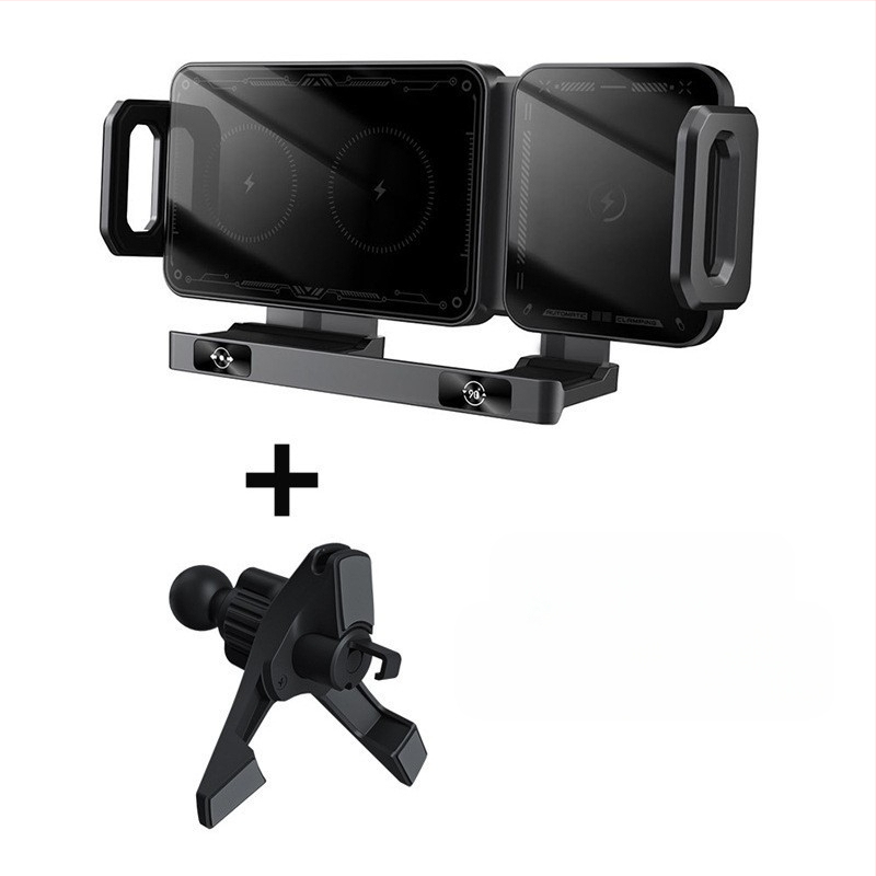 Piiriülene auto pöörlev horisontaalne ekraan, juhtmevaba kiirlaadimine, navigatsioon, kokkupandav auto mobiiltelefoni hoidik, õhuava, trükitud logo