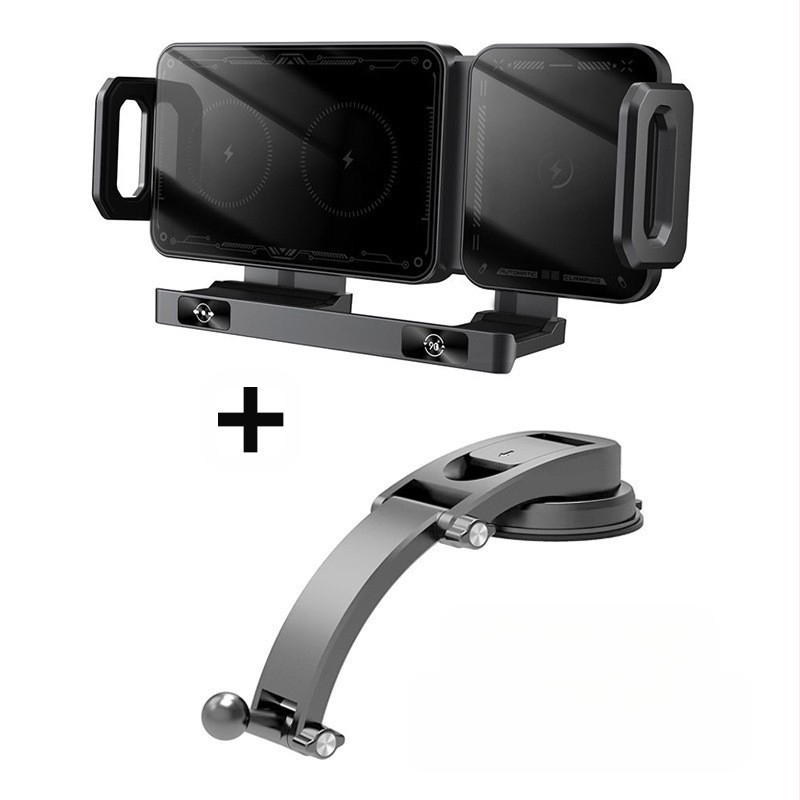 Piiriülene auto pöörlev horisontaalne ekraan, juhtmevaba kiirlaadimine, navigatsioon, kokkupandav auto mobiiltelefoni hoidik, õhuava, trükitud logo