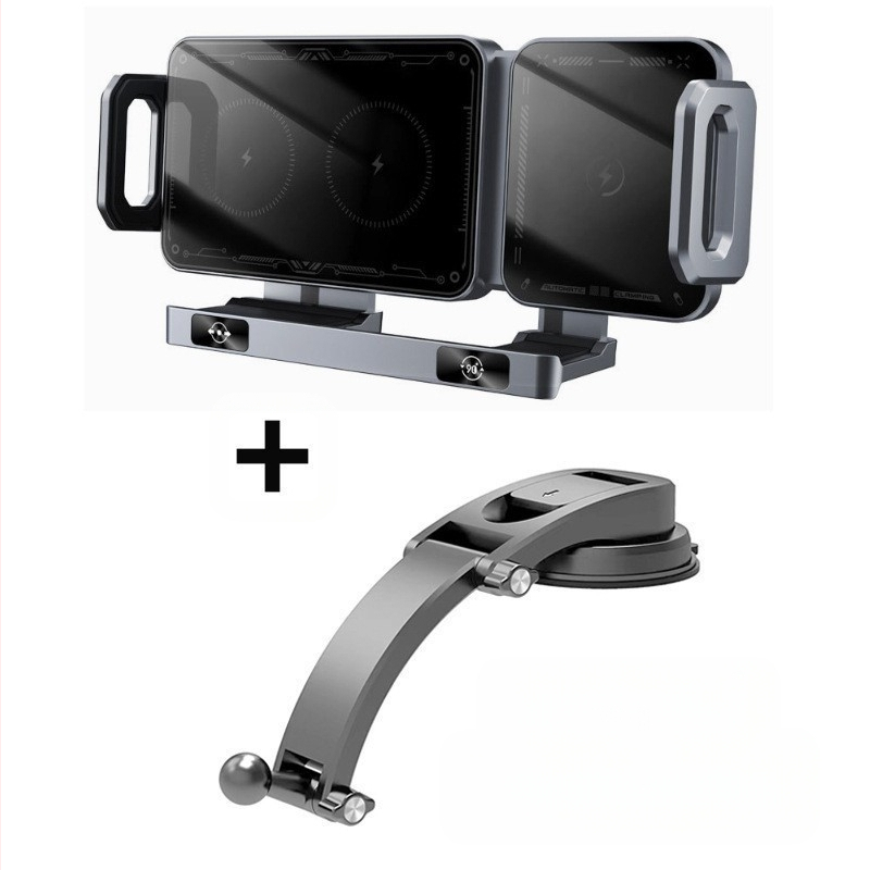 Piiriülene auto pöörlev horisontaalne ekraan, juhtmevaba kiirlaadimine, navigatsioon, kokkupandav auto mobiiltelefoni hoidik, õhuava, trükitud logo