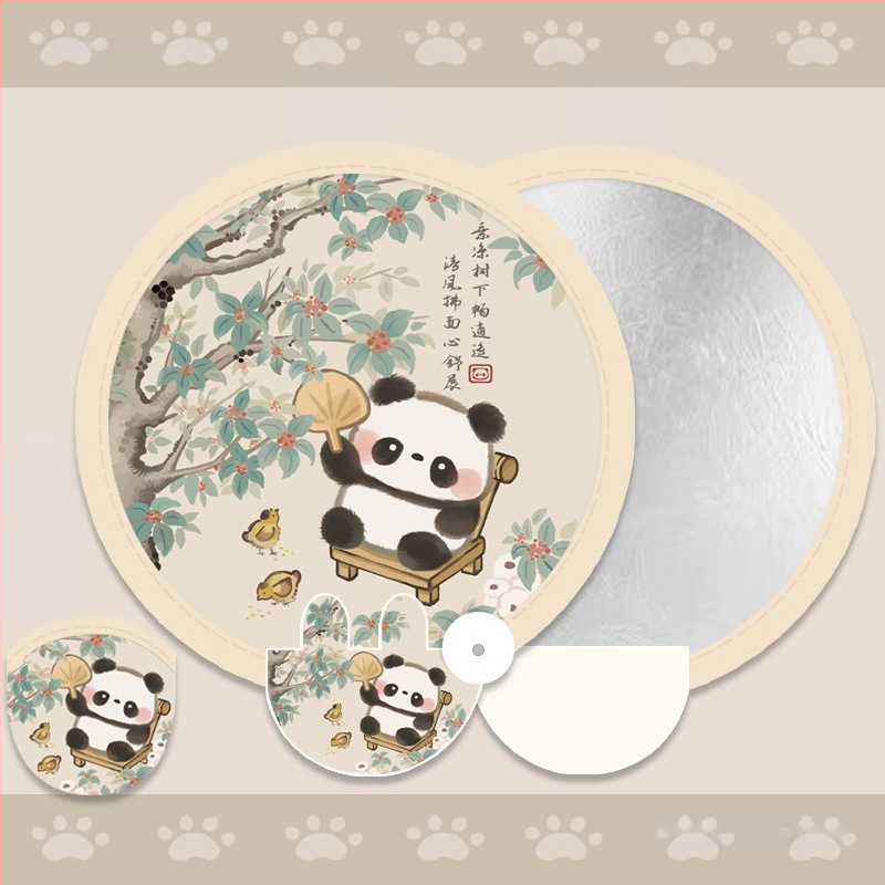 Uus kaasaskantav antiikstiilis reisiloominguline ümmargune ventilaator, õues kasutatav väike igapäevaseks kasutamiseks mõeldud kokkupandav valgustahvel