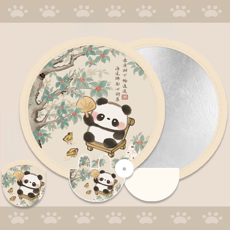 Uus kaasaskantav antiikstiilis reisiloominguline ümmargune ventilaator, õues kasutatav väike igapäevaseks kasutamiseks mõeldud kokkupandav valgustahvel