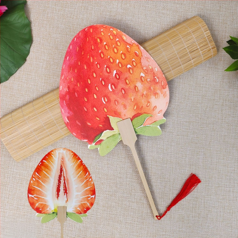 Arbuusiventilaator Puuviljagrupi ventilaator Lahedad rekvisiidid Väikese punase raamatu plahvatused Käsitsi maalitud ventilaator Suvine armas käsitsi krõbistav ventilaatori kingitus