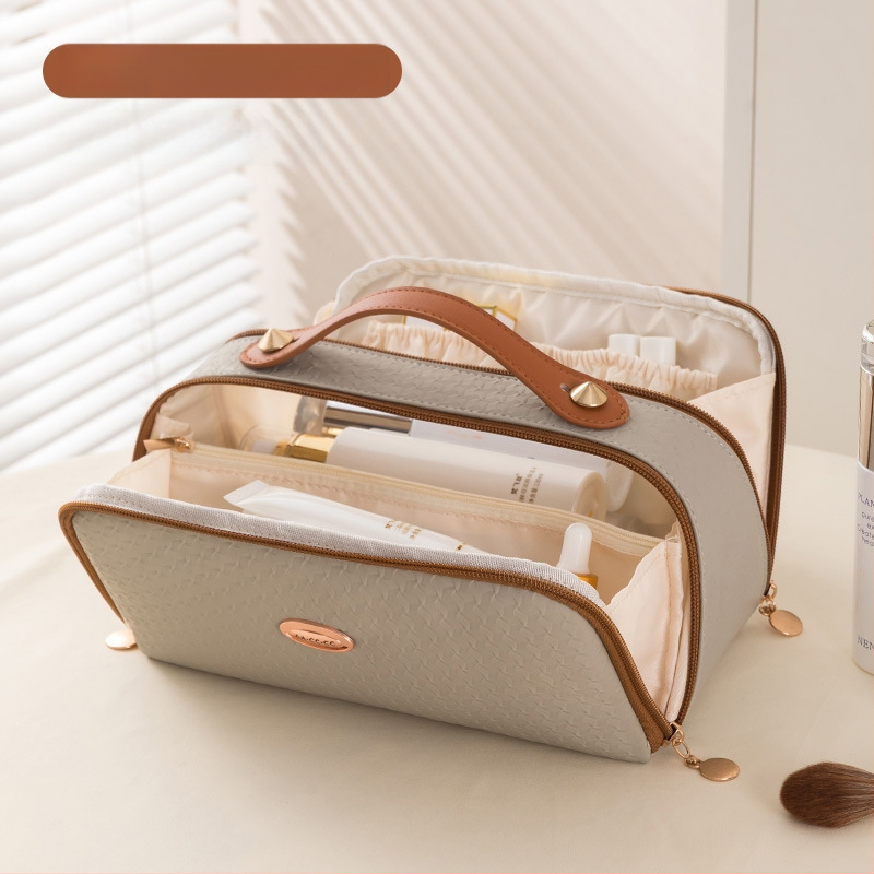Piiriülene kosmeetikakott, tipptasemel reisikott, suure mahutavusega naiste kosmeetikakott, kahekordse avausega suur hoiukott