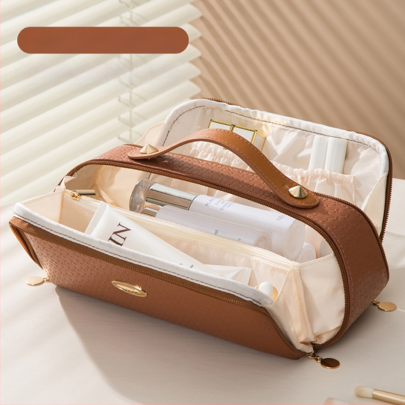 Piiriülene kosmeetikakott, tipptasemel reisikott, suure mahutavusega naiste kosmeetikakott, kahekordse avausega suur hoiukott