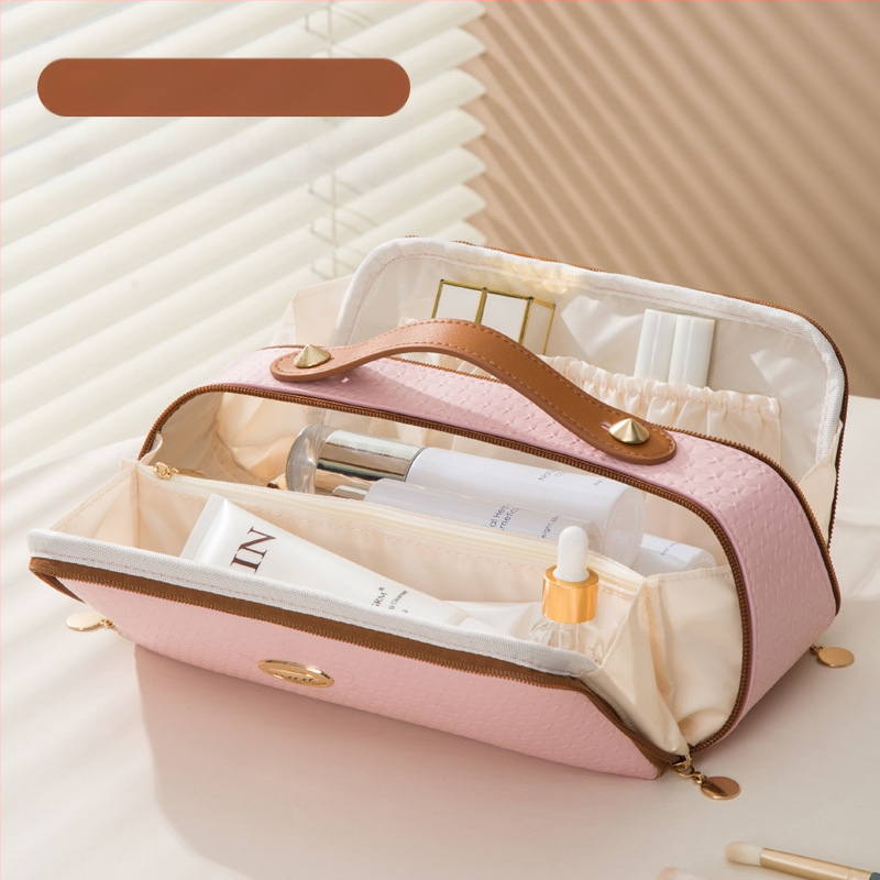 Piiriülene kosmeetikakott, tipptasemel reisikott, suure mahutavusega naiste kosmeetikakott, kahekordse avausega suur hoiukott
