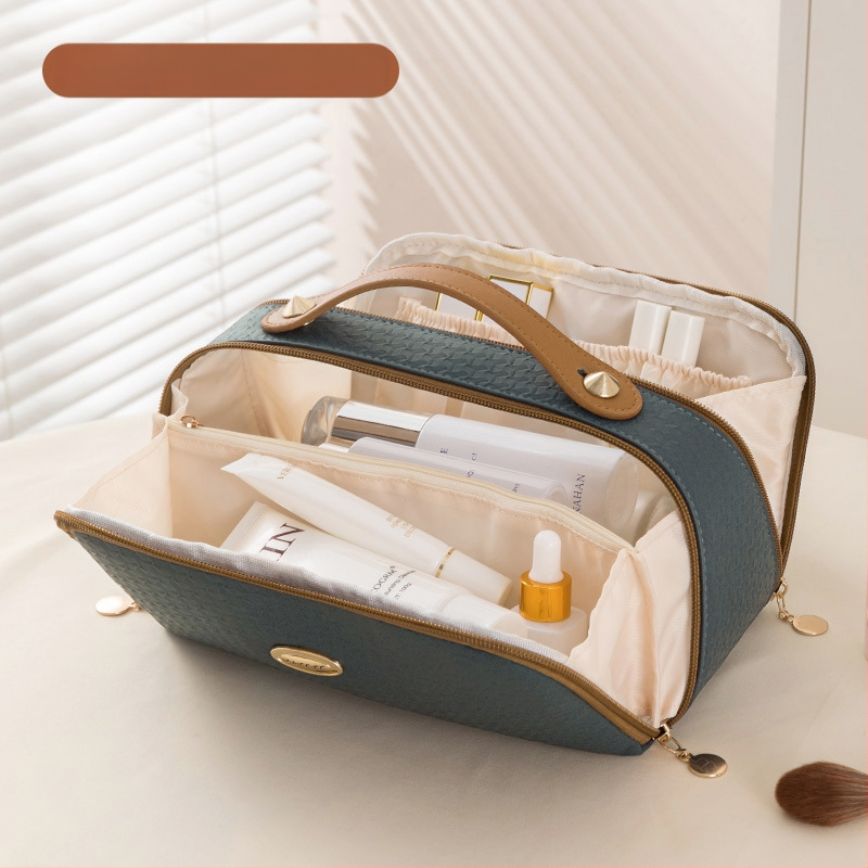 Piiriülene kosmeetikakott, tipptasemel reisikott, suure mahutavusega naiste kosmeetikakott, kahekordse avausega suur hoiukott