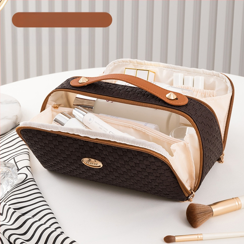 Piiriülene kosmeetikakott, tipptasemel reisikott, suure mahutavusega naiste kosmeetikakott, kahekordse avausega suur hoiukott