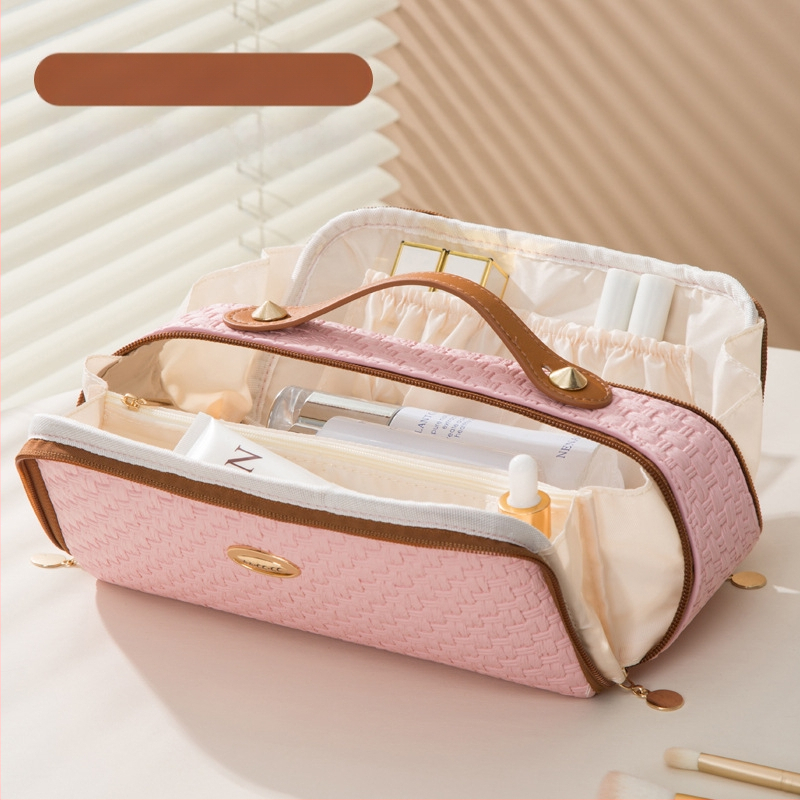 Piiriülene kosmeetikakott, tipptasemel reisikott, suure mahutavusega naiste kosmeetikakott, kahekordse avausega suur hoiukott