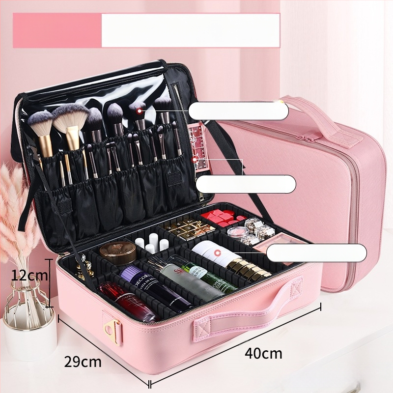 Ilukomplekt juuksuritarvikud aksessuaarid ambulatoorse kohvri nahkkohver ratastega meigikunstnik multifunktsionaalne juuksurisalong ilumeik