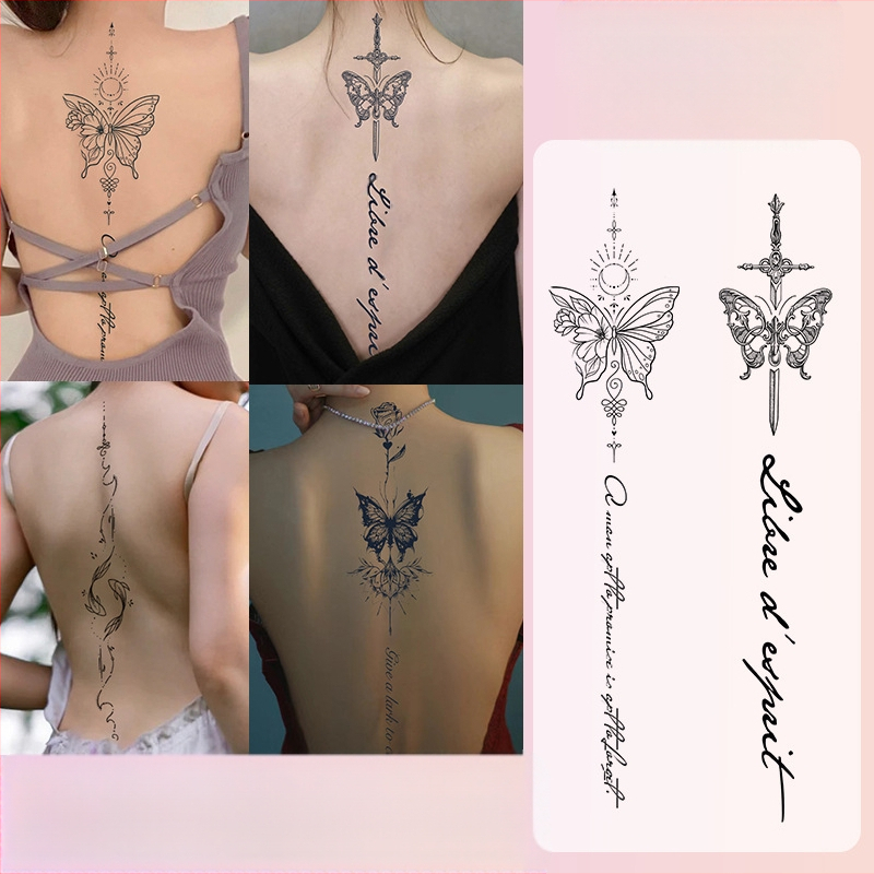 Selgroo taimsete tätoveeringute kleebised Ins Style magus ja vürtsikas tüdrukute mahl veekindel pikaajaline poolpüsiv simulatsioonitätoveering kõrgetasemeline meel