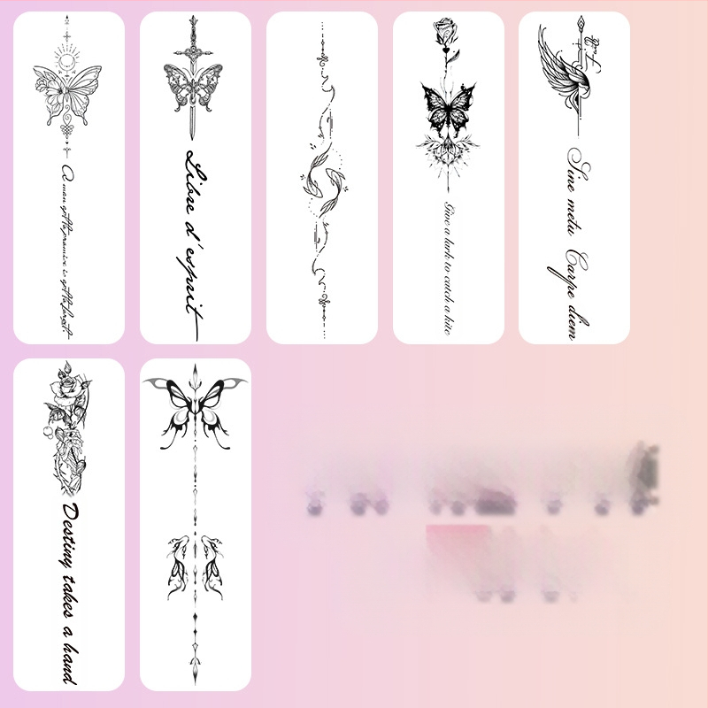 Selgroo taimsete tätoveeringute kleebised Ins Style magus ja vürtsikas tüdrukute mahl veekindel pikaajaline poolpüsiv simulatsioonitätoveering kõrgetasemeline meel