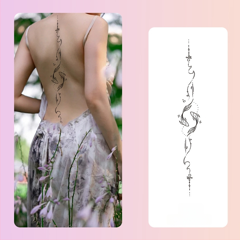 Selgroo taimsete tätoveeringute kleebised Ins Style magus ja vürtsikas tüdrukute mahl veekindel pikaajaline poolpüsiv simulatsioonitätoveering kõrgetasemeline meel