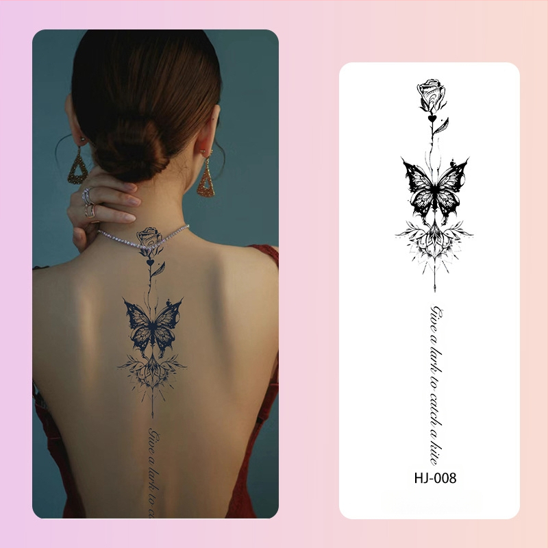 Selgroo taimsete tätoveeringute kleebised Ins Style magus ja vürtsikas tüdrukute mahl veekindel pikaajaline poolpüsiv simulatsioonitätoveering kõrgetasemeline meel