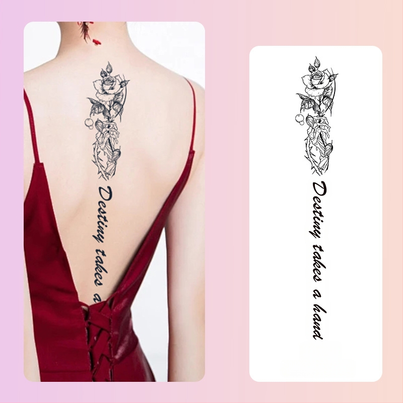 Selgroo taimsete tätoveeringute kleebised Ins Style magus ja vürtsikas tüdrukute mahl veekindel pikaajaline poolpüsiv simulatsioonitätoveering kõrgetasemeline meel