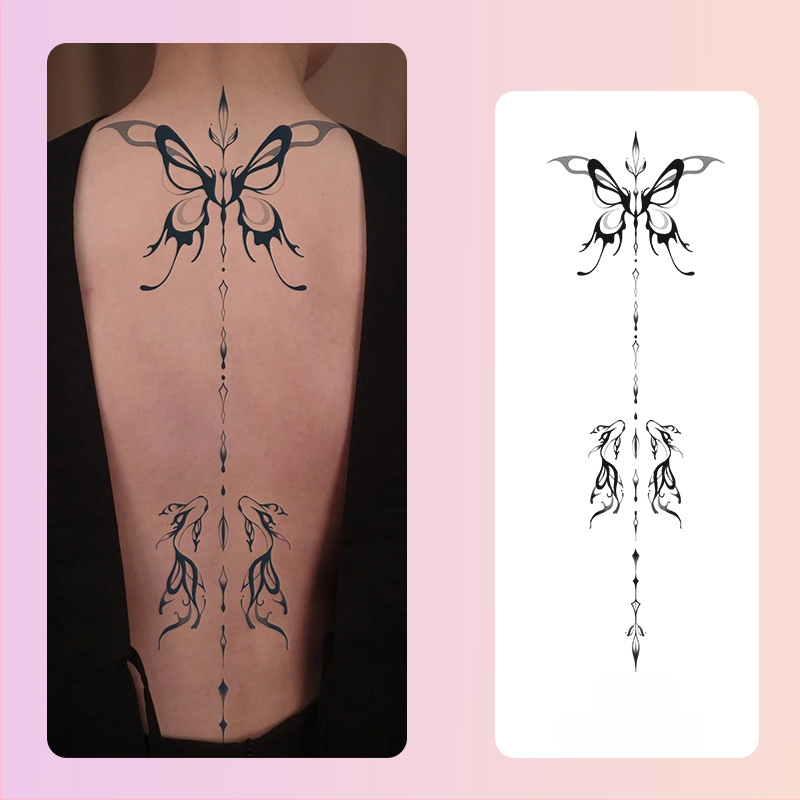 Selgroo taimsete tätoveeringute kleebised Ins Style magus ja vürtsikas tüdrukute mahl veekindel pikaajaline poolpüsiv simulatsioonitätoveering kõrgetasemeline meel