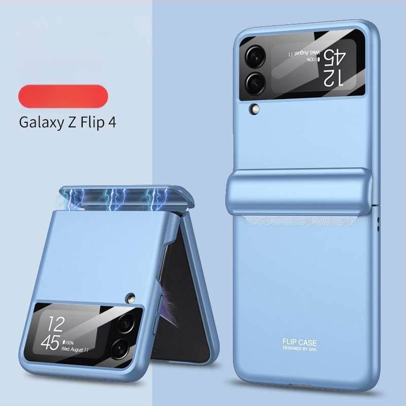 Sobib Samsung Z Flip6/5/4 mobiiltelefoni ümbrisele. Flip-30% soodsam virnastatud ekraanile. Magnetilise hingega kestkilega kõikehõlmav kaitseümbris.