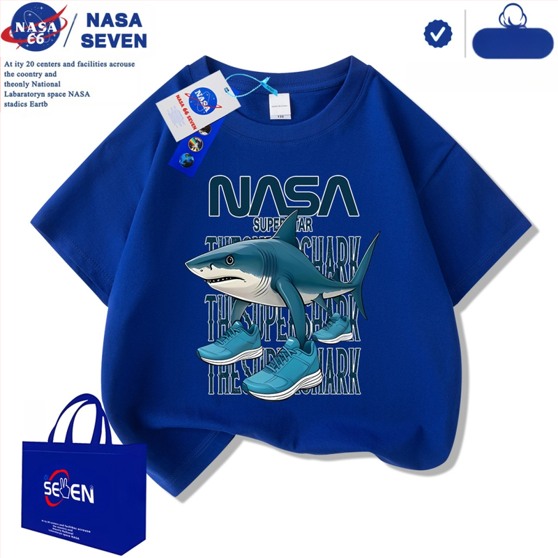 Nasa Shanhaijingi laste lühikeste varrukatega Tungtungsahur kingad, hai puuvillast T-särk, keskmise ja suure suurusega laste trendikad pluusid