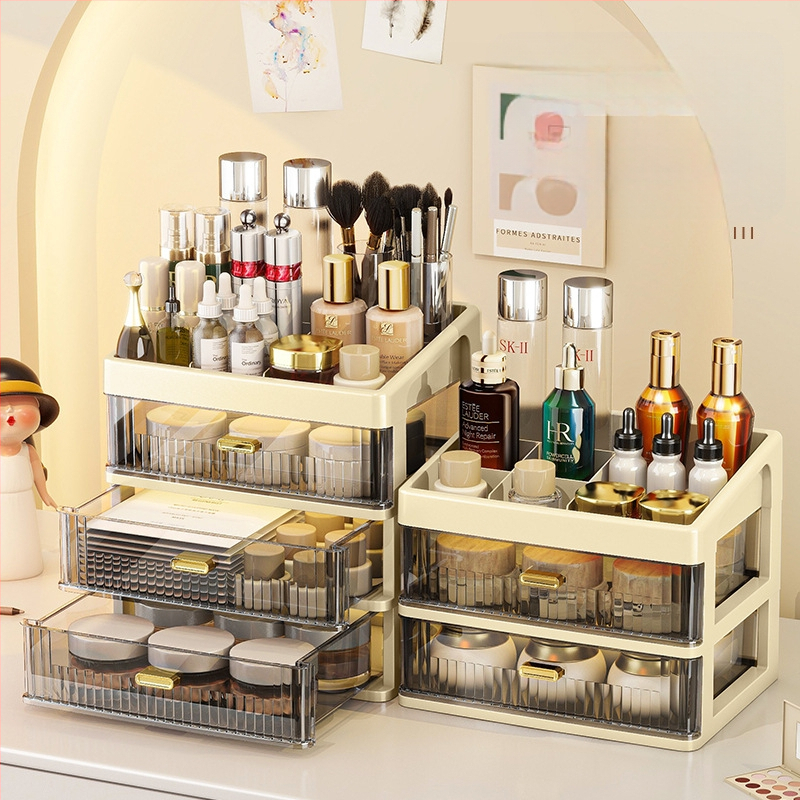 Lauaarvuti hoiukast kosmeetika hoiuriiul läbipaistev sahtliga kontorilaud kirjatarvete korraldamiskast