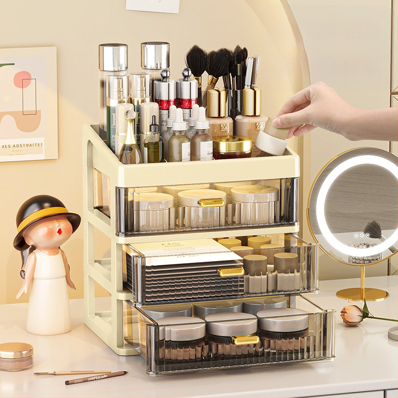 Lauaarvuti hoiukast kosmeetika hoiuriiul läbipaistev sahtliga kontorilaud kirjatarvete korraldamiskast