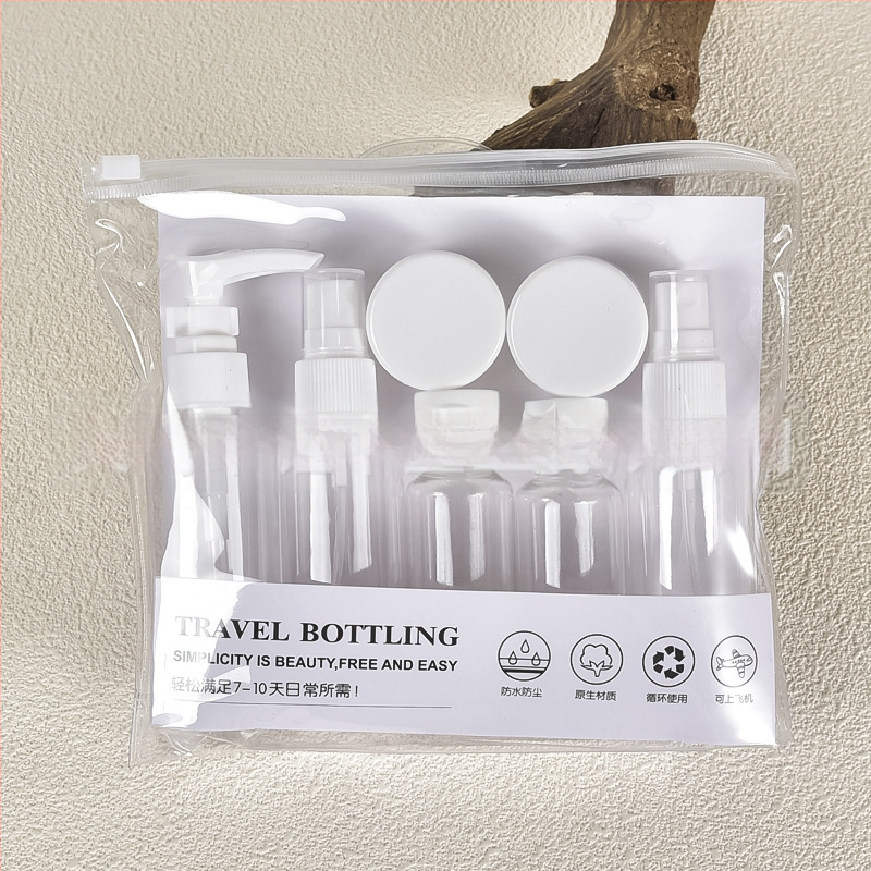 Reisipudelite komplekt läbipaistev kosmeetiline plastpudel 60ml kreemipudel kaasaskantav kreemipudel pihusti tühi pudel