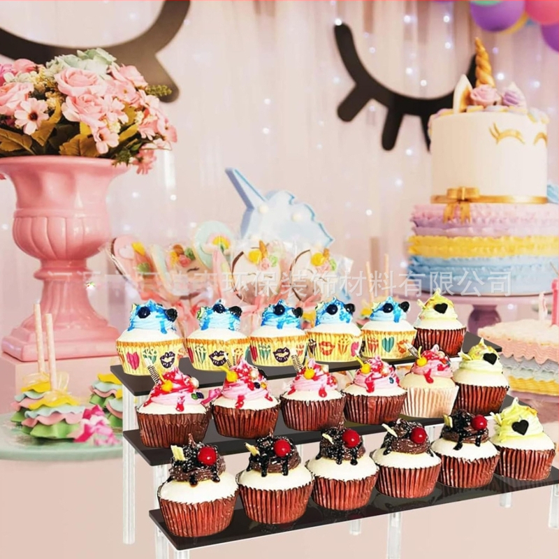 Must akrüülist hoiuriiul, käsitsi valmistatud hoiuriiul, koogikeste vitriin, sobib koduseks pulmadeks, sünnipäevapeoks