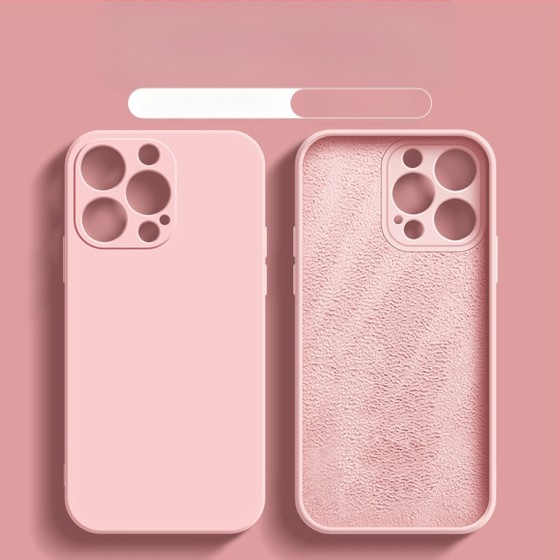 Piemērots Apple 17Promax Liquid tālruņa maciņam Iphone14Pro Straight Edge silikona 13" īpaši plānam universālam Xr maciņam