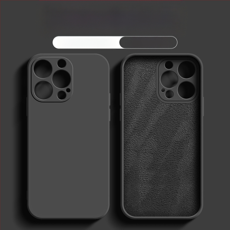 Piemērots Apple 17Promax Liquid tālruņa maciņam Iphone14Pro Straight Edge silikona 13" īpaši plānam universālam Xr maciņam