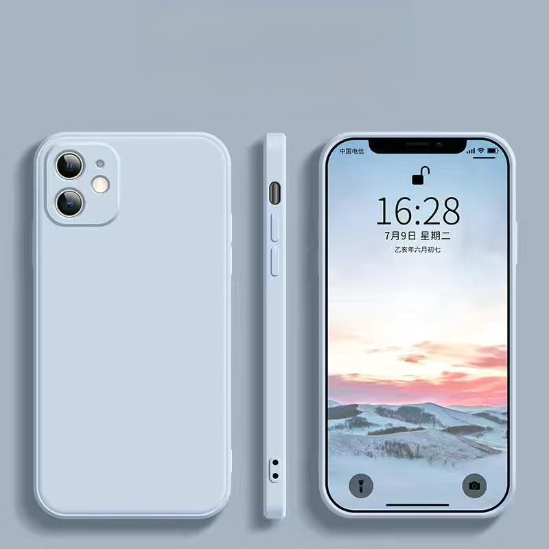 Piemērots Apple 17Promax Liquid tālruņa maciņam Iphone14Pro Straight Edge silikona 13" īpaši plānam universālam Xr maciņam